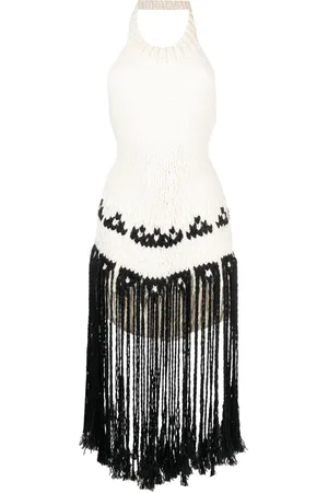 Jil Sander Fringed knit halterneck top