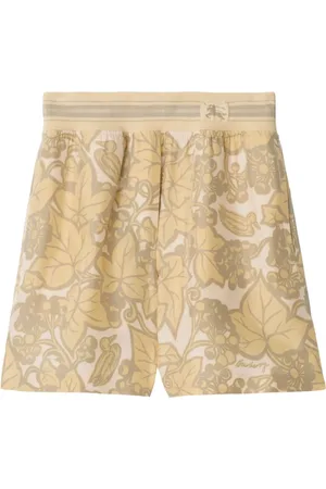 Burberry Botanical-print silk shorts