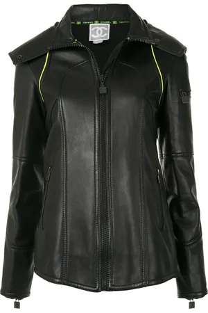 CHANEL 2004 hooded leather jacket