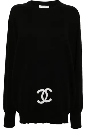 CHANEL 1994 CC-intarsia cashmere jumper