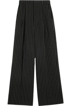 Ami Pinstripe-print wide-leg trousers