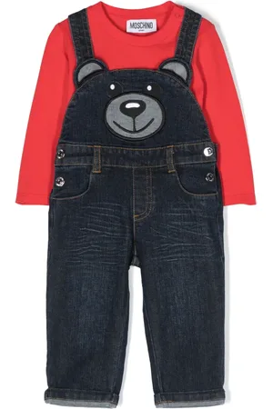 Moschino Teddy Bear-motif denim dungarees