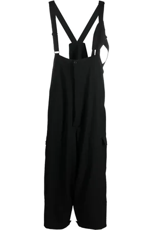 YOHJI YAMAMOTO Drop-crotch wool suspender trousers