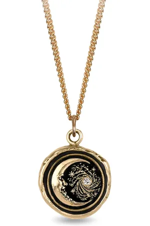 Pyrrha 14K yellow Trust the Universe Talisman diamond pendant necklace