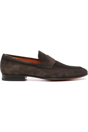santoni Penny-slot suede loafers
