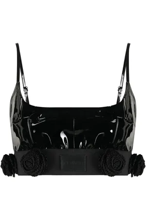 The Mannei Catalina cropped leather top