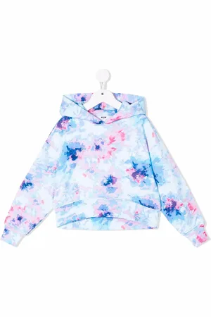 Msgm Tie-dye print cotton hoodie