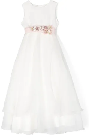 Mimilù Floral-appliqué long dress