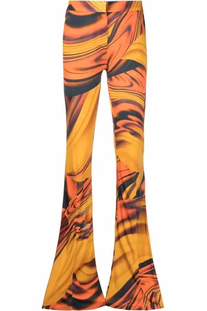 The Attico Abstract-print flared trousers