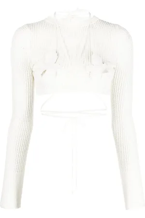 andre damo Open-knit crop top