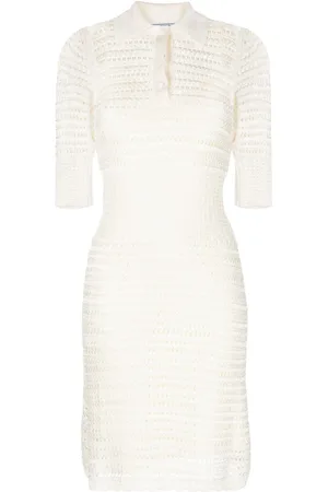 Prada Crochet-knit fitted dress