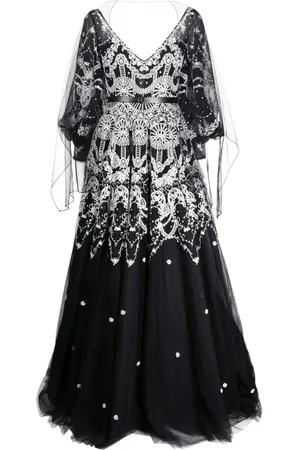 Saiid Kobeisy Patterned-lace flared tulle gown
