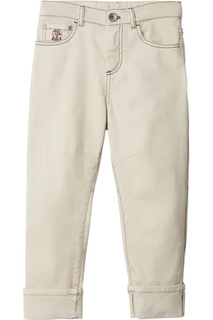 Brunello Cucinelli Logo-embroidered straight-leg jeans