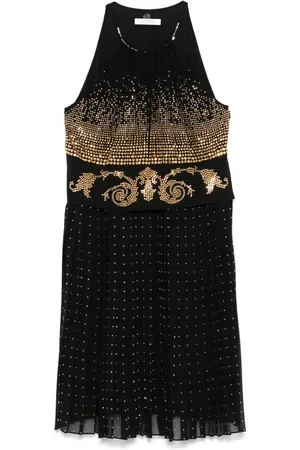 VERSACE Stud-embellished midi dress