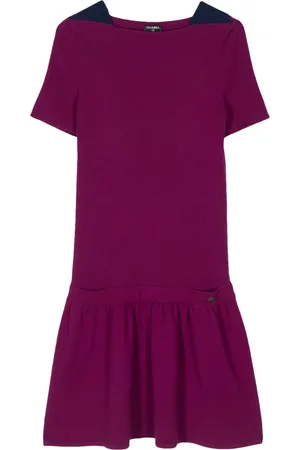 CHANEL 2000s drop-waist cashmere midi dress
