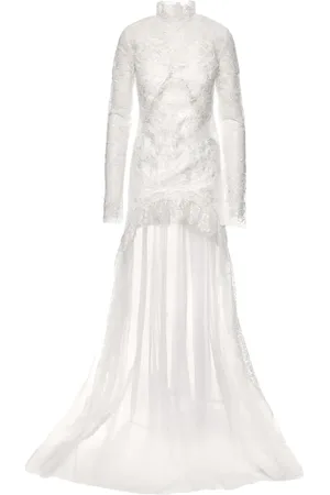 Ana Radu Lace-patterned long-sleeve gown