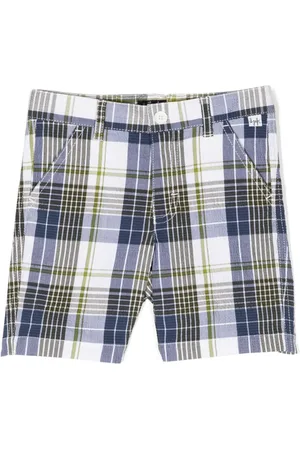 Il gufo Check-pattern cotton shorts