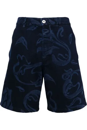 Lanvin Floral-print denim shorts