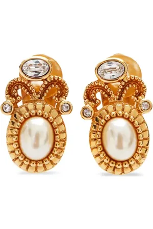 Dior Rhinestone-embellished clip-on earrings