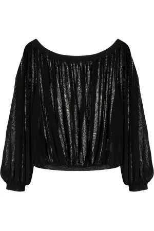 CHANEL 2006 U-neck semi-sheer blouse