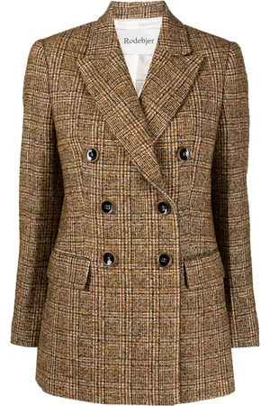 Rodebjer Como checkered double-breasted blazer
