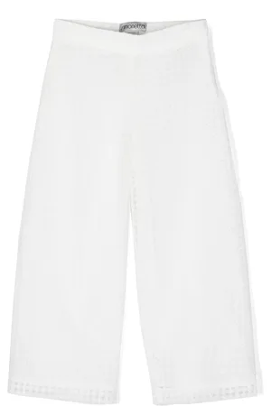 Simonetta Crochet-knit wide-leg trousers