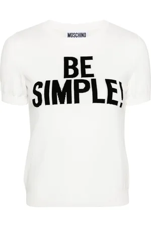Moschino Slogan intarsia-knit cotton jumper