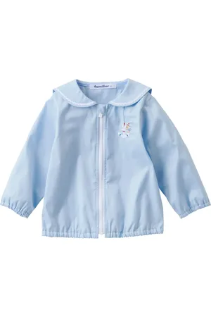 Familiar Bear-embroidered sailor-collar coat