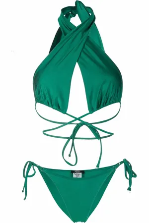 Noire Swimwear Satin-finish triangle-cup bikini set