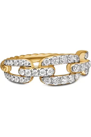 David Yurman 18kt yellow Stax Chain Link diamond ring (7mm)