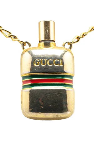 Gucci 2000-2024 Plated Perfume Bottle Pendant Necklace costume necklace