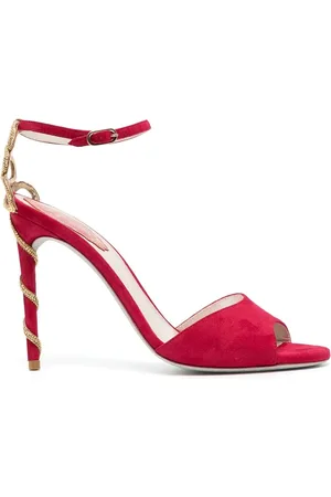 RENE CAOVILLA Serpent-detail 100mm suede sandals