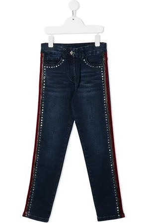 MONNALISA Rhinestone-embellished skinny jeans