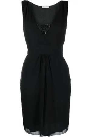 VALENTINO GARAVANI 1990s lace-detailing sleeveless dress