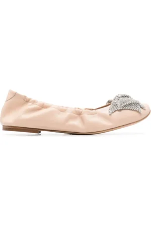 Casadei Rhinestone-bow ballerina shoes