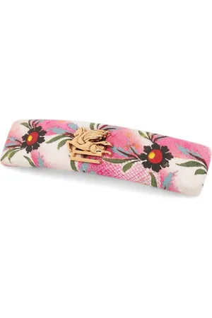 Etro Logo-plaque floral-print hair clip