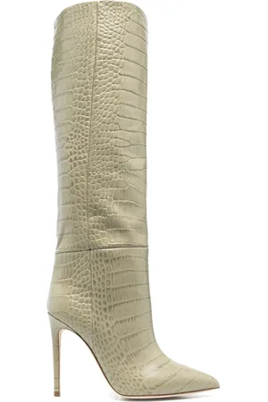 PARIS TEXAS 105mm crocodile-effect leather boots