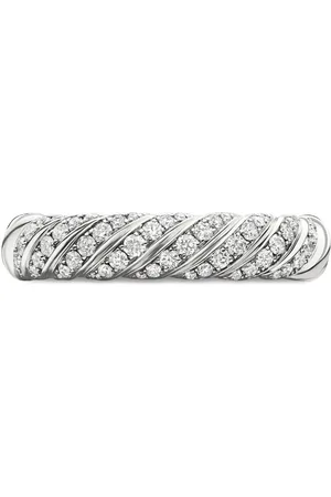 David Yurman 18kt white gold Sculpted Cable diamond band ring (4.6mm)
