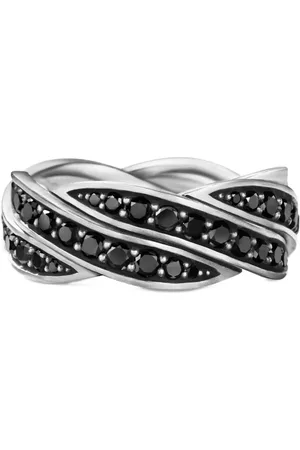 David Yurman Sterling DY Helios diamond band ring (9mm)