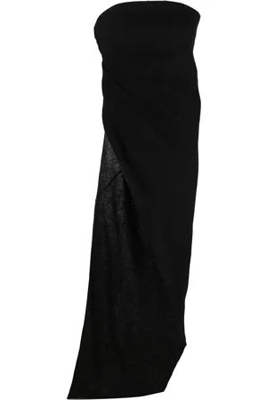 Rick Owens Strapless asymmetric virgin wool top