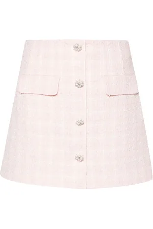 Self-Portrait Checked tweed mini skirt