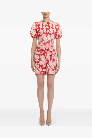 Victoria Beckham Floral-print gathered mini dress