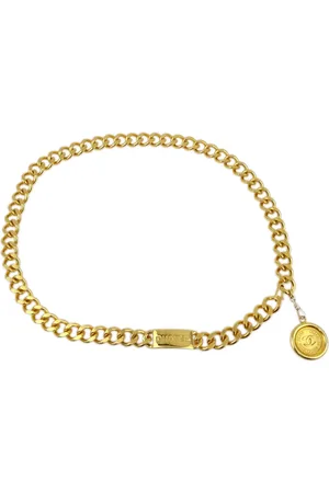 CHANEL 1990-2000 logo medallion chain-link belt