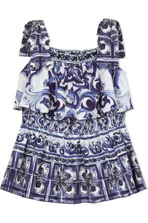 Dolce & Gabbana Majolica-print poplin top