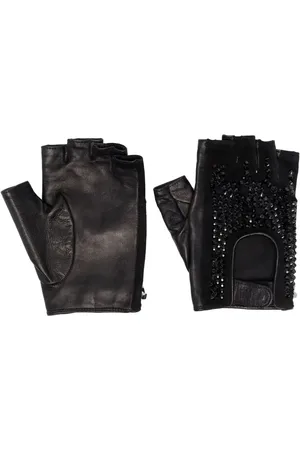 Philipp Plein Rhinestone-embellished fingerless driving-gloves