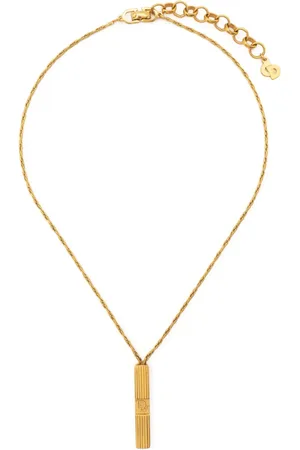 Dior 2000s rectangular logo-plaque necklace