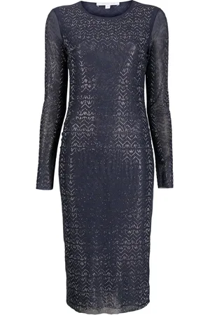 Patrizia Pepe Crystal-embellishment semi-sheer dress