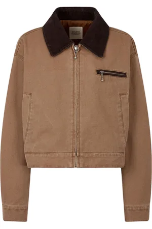 Studio Tomboy Corduroy-collar cropped jacket
