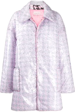 Natasha Zinko Oversized sequinned houndstooth print coat
