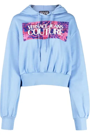 VERSACE Logo-print cotton hoodie